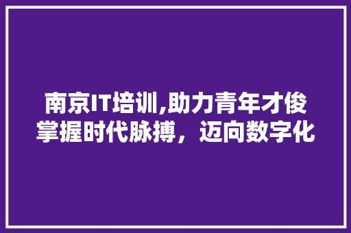 南京IT培训,助力青年才俊掌握时代脉搏，迈向数字化未来 必应SEO