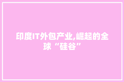 印度IT外包产业,崛起的全球“硅谷”