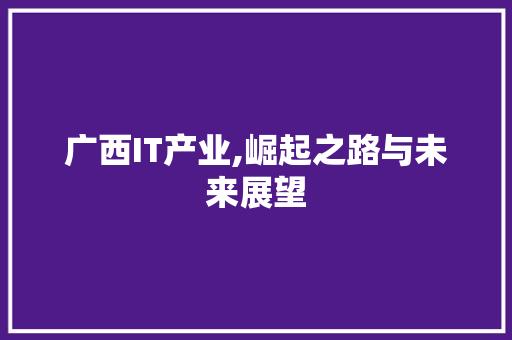 广西IT产业,崛起之路与未来展望