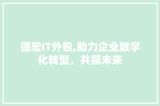 德宏IT外包,助力企业数字化转型，共赢未来