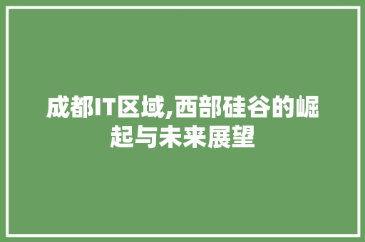 成都IT区域,西部硅谷的崛起与未来展望