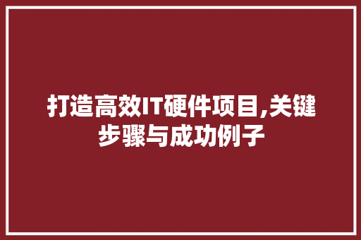 打造高效IT硬件项目,关键步骤与成功例子