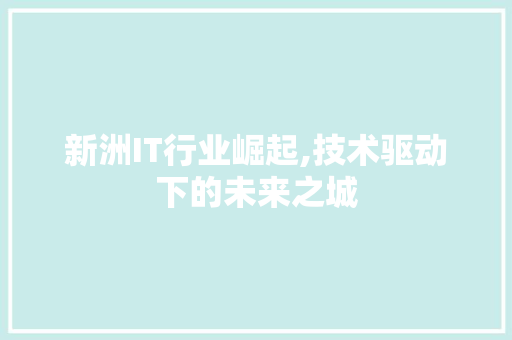 新洲IT行业崛起,技术驱动下的未来之城