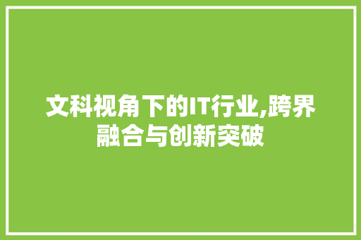 文科视角下的IT行业,跨界融合与创新突破 SEO关键词