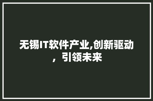 无锡IT软件产业,创新驱动，引领未来 百度SEO