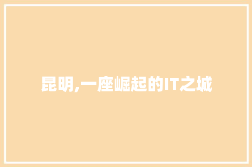 昆明,一座崛起的IT之城