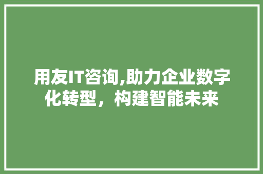 用友IT咨询,助力企业数字化转型，构建智能未来