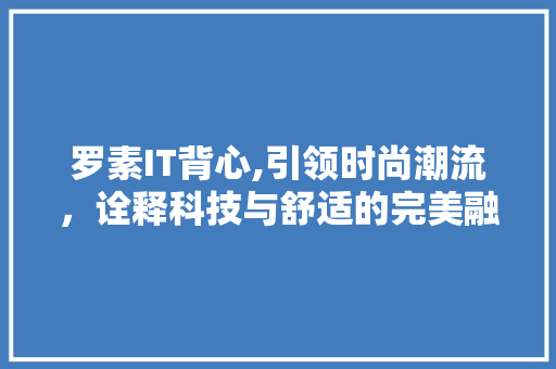 罗素IT背心,引领时尚潮流，诠释科技与舒适的完美融合