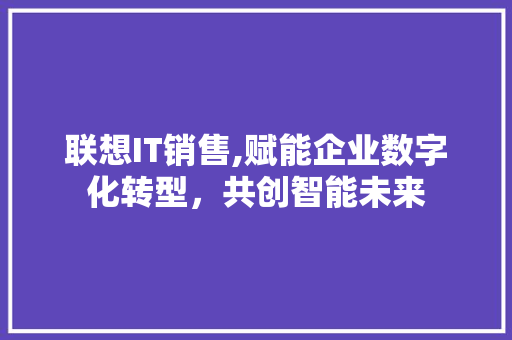 联想IT销售,赋能企业数字化转型，共创智能未来