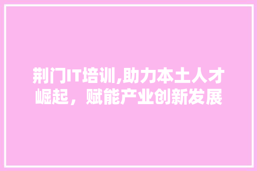 荆门IT培训,助力本土人才崛起，赋能产业创新发展 网站建设公司