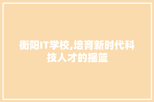 衡阳IT学校,培育新时代科技人才的摇篮