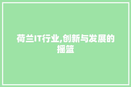 荷兰IT行业,创新与发展的摇篮 SEO关键词