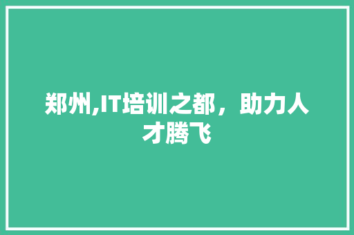 郑州,IT培训之都，助力人才腾飞 搜狗SEO