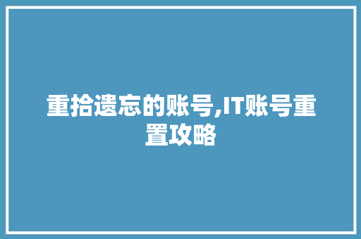 重拾遗忘的账号,IT账号重置攻略