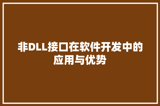 非DLL接口在软件开发中的应用与优势 搜狗SEO