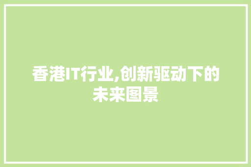 香港IT行业,创新驱动下的未来图景 神马SEO