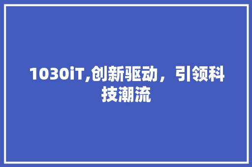 1030iT,创新驱动，引领科技潮流 SEO关键词
