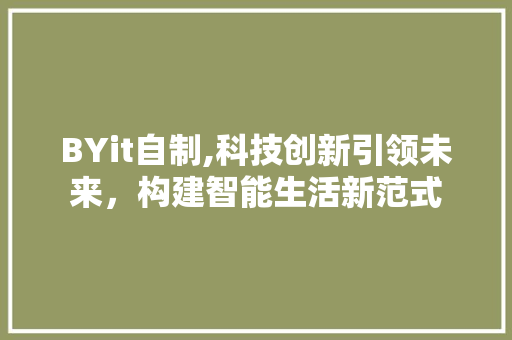 BYit自制,科技创新引领未来，构建智能生活新范式 搜狗SEO
