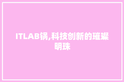 ITLAB锅,科技创新的璀璨明珠 百度SEO