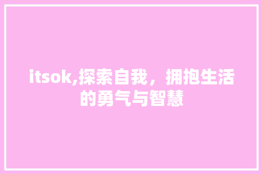 itsok,探索自我，拥抱生活的勇气与智慧
