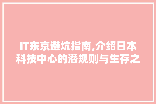 IT东京避坑指南,介绍日本科技中心的潜规则与生存之路 网站建设公司