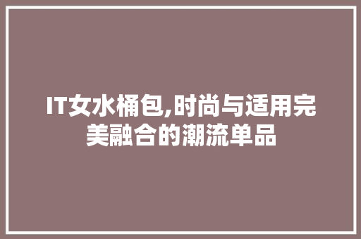 IT女水桶包,时尚与适用完美融合的潮流单品 网站建设公司