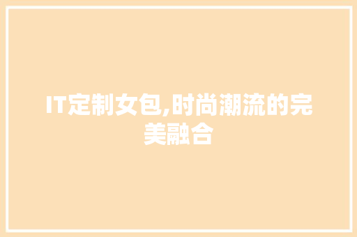 IT定制女包,时尚潮流的完美融合