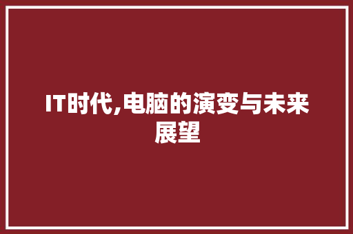 IT时代,电脑的演变与未来展望 必应SEO