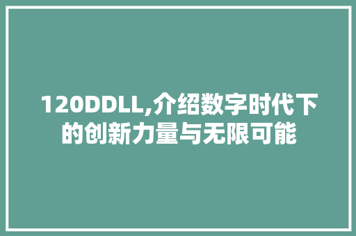 120DDLL,介绍数字时代下的创新力量与无限可能 SEO关键词