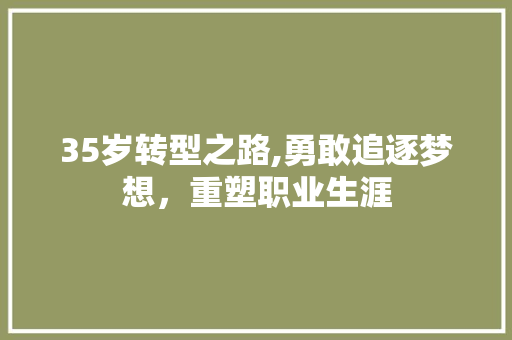 35岁转型之路,勇敢追逐梦想，重塑职业生涯 必应SEO