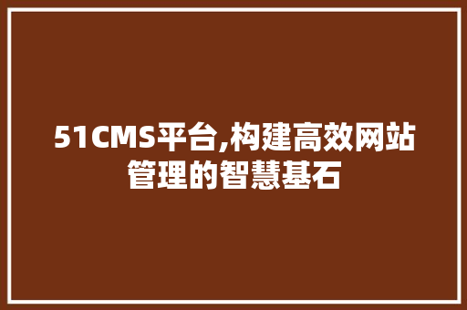 51CMS平台,构建高效网站管理的智慧基石 搜狗SEO