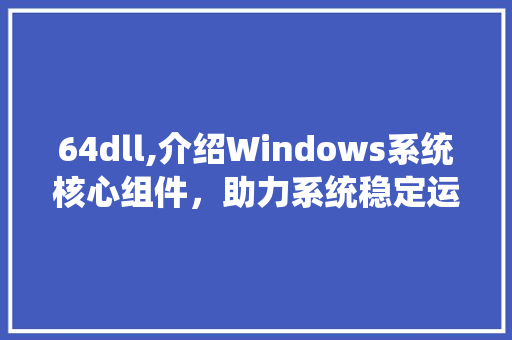 64dll,介绍Windows系统核心组件，助力系统稳定运行 SEO关键词