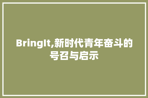 BringIt,新时代青年奋斗的号召与启示 SEO关键词