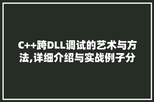 C++跨DLL调试的艺术与方法,详细介绍与实战例子分析 SEO关键词