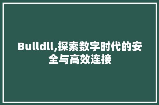 Bulldll,探索数字时代的安全与高效连接 神马SEO