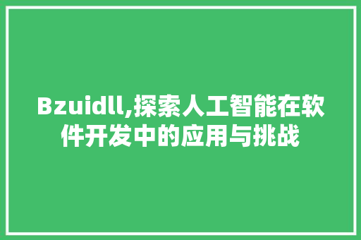 Bzuidll,探索人工智能在软件开发中的应用与挑战 SEO关键词