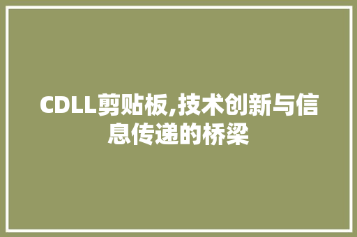 CDLL剪贴板,技术创新与信息传递的桥梁 百度SEO