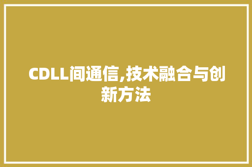 CDLL间通信,技术融合与创新方法 网站建设公司