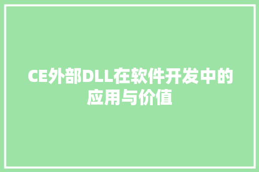 CE外部DLL在软件开发中的应用与价值 百度SEO