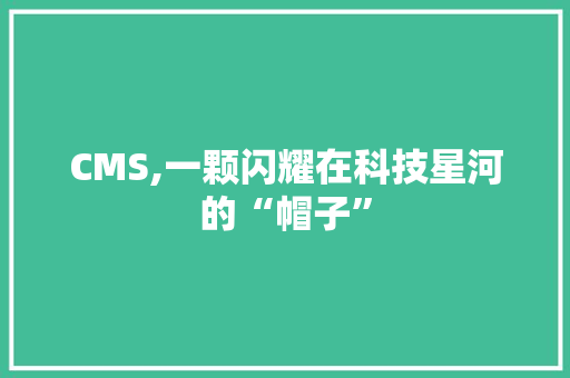 CMS,一颗闪耀在科技星河的“帽子” SEO关键词