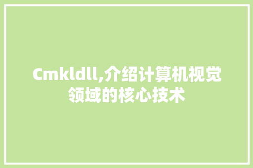 Cmkldll,介绍计算机视觉领域的核心技术 网站建设公司