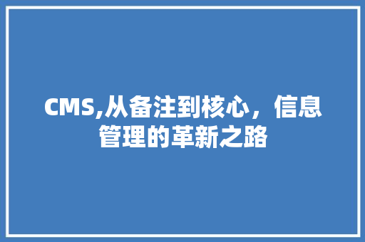 CMS,从备注到核心，信息管理的革新之路 SEO关键词