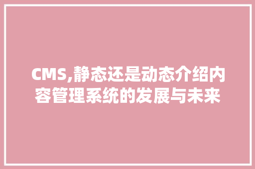 CMS,静态还是动态介绍内容管理系统的发展与未来 必应SEO