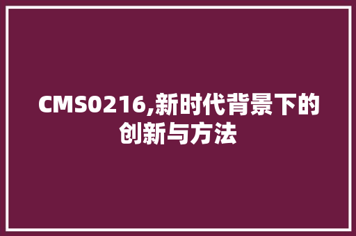 CMS0216,新时代背景下的创新与方法 必应SEO