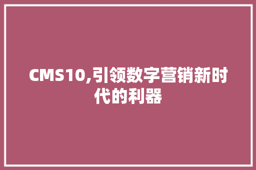 CMS10,引领数字营销新时代的利器 百度SEO