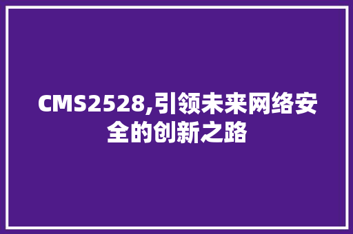 CMS2528,引领未来网络安全的创新之路 必应SEO