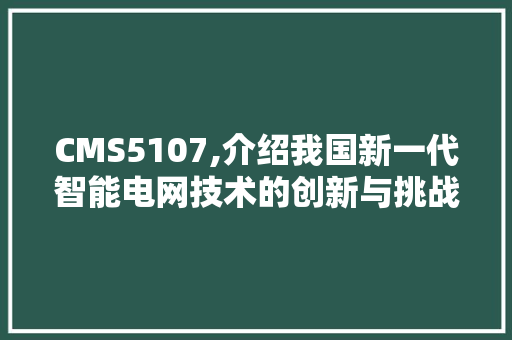 CMS5107,介绍我国新一代智能电网技术的创新与挑战 神马SEO