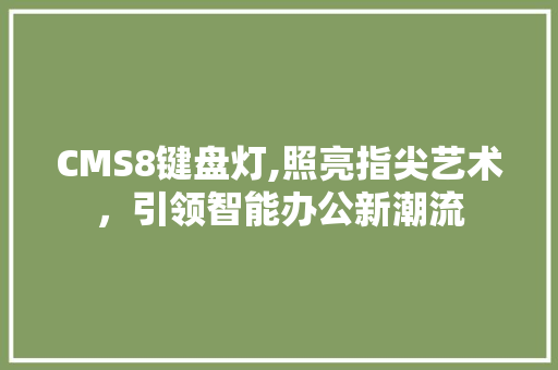 CMS8键盘灯,照亮指尖艺术，引领智能办公新潮流 必应SEO
