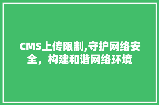 CMS上传限制,守护网络安全，构建和谐网络环境 SEO关键词