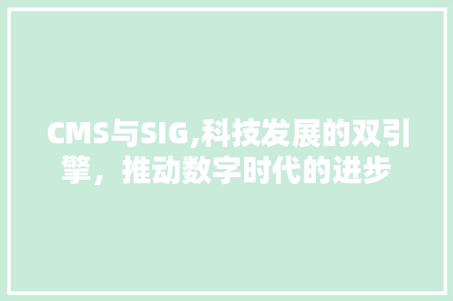 CMS与SIG,科技发展的双引擎，推动数字时代的进步 神马SEO